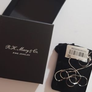 Rh Macy's and Co. 18" 14k solid white gold plain box chain fine jewelry